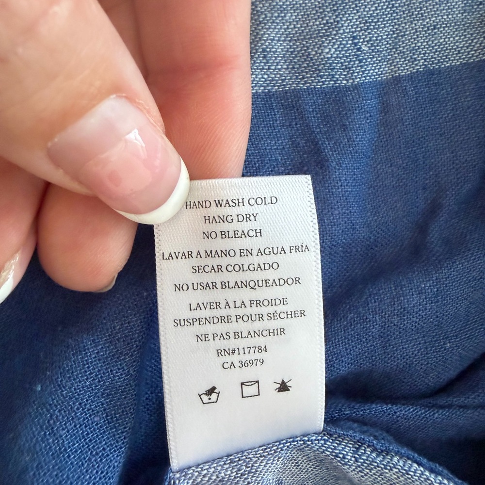 Rails Revolve Patchwork Two-Tone Blue Button-Down… - image 6